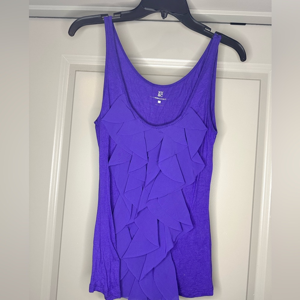 Royal purple ruffle tank top
